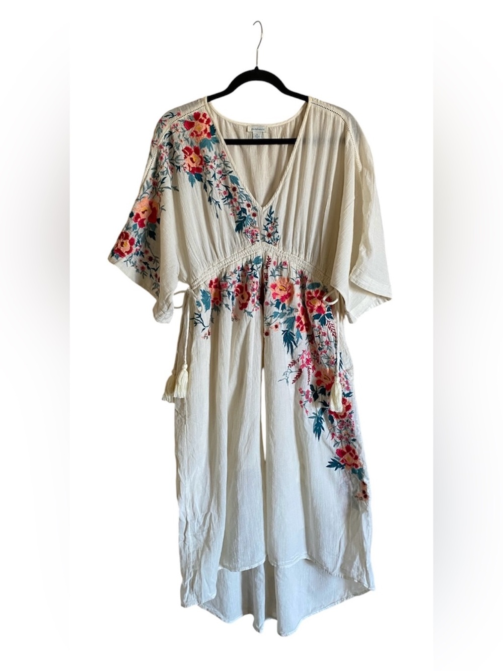 Women’s SUNDANCE Embroidered Gauze Boho Tassel Dress Small
